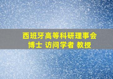 西班牙高等科研理事会博士 访问学者 教授